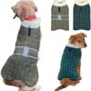 Fiyade Dog Coat Waterproof Jackets, Reversible Winter Warm Dog Coat with Harness Hole and Warm Collar, Dog Coat for Small Medium Large Dogs Cloth, Christmas Dog Coat Green,3XL