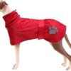 Geyecete Waterproof Dog Coat for Greyhounds, Winter Dog Jackets with Warm Plush Lining, Raincoat Windproof, Outdoor Dog Clothing with Adjustable Straps, for Medium and Large Dogs, Red, XXL