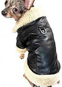 Hip Doggie HD 5CPSC Classic 'Leather Chain Dog Coat, M