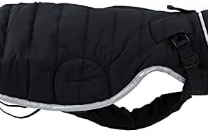 JEGGO Quilted Coat, Fashionable Quilted Winter Dog Coat, with Soft Fleece Lining, Waterproof and Windproof, Optimal Fit, with Zip Opening on Both Sides