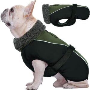 Kuoser Extras Warm Dog Coat, Waterproof Dog Jacket, Dog Coat for Small Dogs, Dog Winter Coat, Dog Coat for Large Dogs, Dog Coat Winter Outdoor, Army Green, XXXL