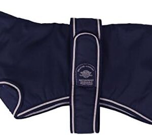 Outhwaite Padded Navy Bluehound Dog Coat, 28-Inch, Navy Blue