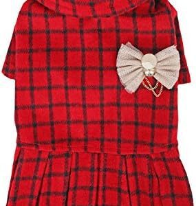 Puppia Authentic Audrey Winter Coat, Small, Red
