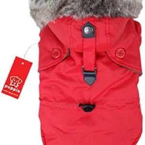 Puppia December Dog Coat, Small, 8-inch, Red