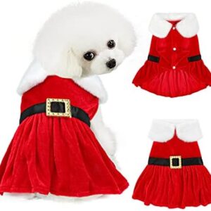Sbayool Dog Christmas Costume, Warm Cute Dog Dress, Puppy Skirt, Beautiful Elegant Pet Christmas Costume for Chihuahua, Poodle, Pomeranian, French Bulldog and Other Small Dogs, L