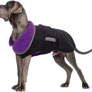 Warm Dog Coat Reflective Dog Winter Jacket, Waterproof Windproof Dog Turtleneck Clothes for Cold Weather, Thicken Fleece Lining Pet Outfit, Adjustable Dog Vest Apparel for Small Medium Large Dogs