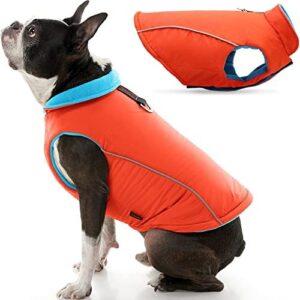 Gooby Cold Weather Fleece Lined Sports Dog Vest with Reflective Lining, Large, Orange