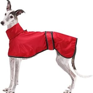 Adjustable Lightweight Dog Rain Jacket with Reflective Straps and Harness Opening for Greyhounds, Lurchers and Whippets Yellow - Small