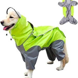 Auflosung Pet Dog Raincoat, Pet Rain Jacket with Hood, Waterproof Dog Coat, Pet Waterproof Rain Poncho, Dog Raincoat, Ultralight for Large, Medium, Small Dogs