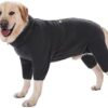 BT Bear Dog Winter Clothes,Extra Warm Dog Fleece Pullover Pajamas,Dog Winter Coat Cozy Onesie Jumpsuit PJS Apparel Outfit Clothes for Small Dogs Medium Large Dogs(L,Dark Grey)