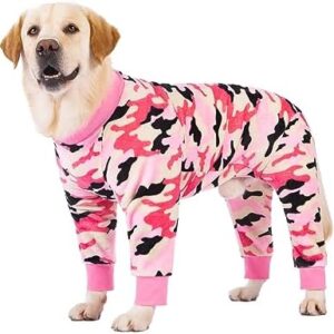 BT Bear Dog Winter Clothes,Soft Flannel Pullover Pajamas,Pet Warm Cold Weather Dog Winter Coat Cozy Onesie Jumpsuit PJS Apparel Outfit Clothes for Medium Large Dogs Sleep (7XL,Pink Camouflage)
