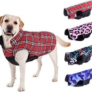 CuteBone Dog Winter Coat Puffer Jacket Windproof Dog Jacket Reversible Dog Vest Thick Padded Lining Pet Apparel for Small Medium Large Dogs with Leash Hole GMF01XL