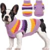 Kuoser Dog Jumper Pet Knitted Jumper Warm Winter Vest for Small Medium Dogs Puppies Turtleneck Sweater Christmas Dog Coat for Cold Weather Dog Sweatshirt XS - XXL