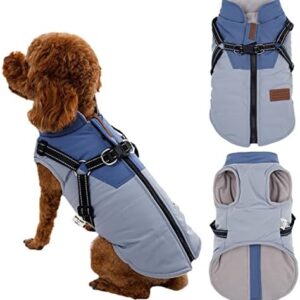 Lairle Dog Coat Winter Dog Jacket Dog Harness Coat Puppy Coat Jacket Vest Clothing Small Dog Harness Waterproof Dog Coats for Small Medium Dogs