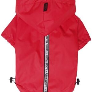 Puppia Authentic Base Jumper Raincoat, Extra-Large, Red