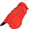 Wouapy "Duffle Red" Dog Coat Size 38, The Duffle Coat that Protects Your Dog from Bad Weather