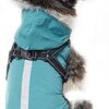 Dog Raincoat with Harness, Hood, Rain Jacket, Waterproof Rain Poncho, Reflective, Adjustable Coat for Puppies, Small, Medium, Large Dogs (XXL, Green)