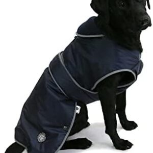 Ancol Stormguard Dog Coat Navy Blue. Size Sml or Med 35cm Length or fits 42-58 cm Girth