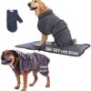 Devil Dog® 2 in 2 Dog Bath Robe and Dog Warming Coat Cotton and Polyester Terry Cloth in 5 Sizes Quick Drying Absorbent Adjustable