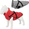 Dog Jacket Dog Coat Waterproof Warm Dog Winter Coat Reflective Sleeveless Zipper Dog Vest with Adjustable Harness Rain Clothing for Small Medium Large Dogs (6XL, Red)