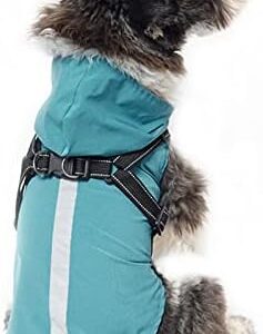 Dog Raincoat with Harness, Hood, Rain Jacket, Waterproof Rain Poncho, Reflective, Adjustable Coat for Puppies, Small, Medium, Large Dogs (XXL, Green)