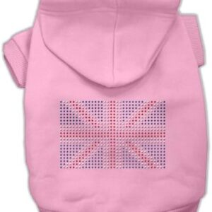 Mirage British Flag Dog Hoodies, XXX-Large, Pink