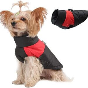 Novetec Dog Winter Coat,Waterproof Dog Warm Jacket Dog Winter Puppy Clothes for Small Medium Large Dogs Cat Winter Vest Windproof Pet Clothes with Harness Hole (Red,5XL)