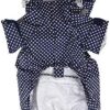 Pet Queen All Over Dot Raincoat, Navy, Size 4