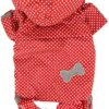 Pet Queen All Over Dot Raincoat, Red, Size 5