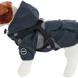 Warm Dog Jacket, Dog Coat for Small and Medium Dogs, Windproof Winter Vest with Ring for Harness - Blue, XL