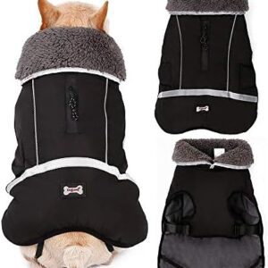 Waterproof Windproof Dog Coat Cold Weather Warm Dog Clothes Clothes Jackets for Small Large Medium Girls Boys Outdoor Indoor Activities (Black,Medium)