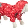 Pet Queen All Over Dot Raincoat, Red, Size 3