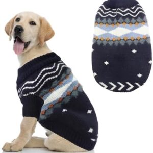 LiebeDD Dog Jumper Small Medium Dog Sweaters Winter Warm Thick Dog Jumper French Bulldog Clothing Dog Jumper Small Dog Christmas Jumper Dark Blue XL