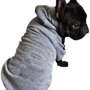 Ducomi Dog Hoodie 100% Cotton - Coat for Dogs, Small, Medium and Large, from Chihuahua, French Bulldog to Labrador, Pitbull, and Amstaff, Warm Clothes (Grey, 5XL)