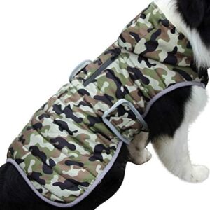 JoyDaog Fleece Dog Hoodie for Small Dogs Warm Puppy Jacket for Cold Winter Waterproof Dog Coats with Hood,Green Camo XS