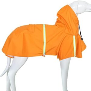 Dog Raincoat with Hood Dog Rain Jacket with Reflective Stripes Waterproof PU Dog Raincoat for Small Dogs and Puppies Pets