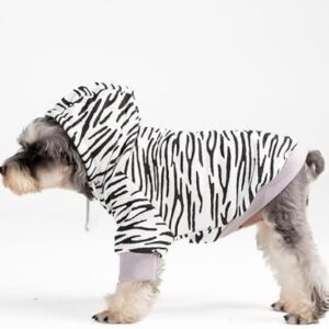 Furryilla Warm Cotton Clothes for Small Dogs Girls Boys, Puppy Dog Hoodies Costumes Sweatshirts French Bulldog Clothes for Small Breed Pets Dog Pjs-Zebra Hoodie-M