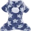 Greyoe Dog Pyjamas, Dog Clothing Accessories, Dog Bodysuit After Surgery, Flannel Dog Pyjamas for Small and Medium Dogs, Winter Clothing, Leak-Proof Surgical One-Piece (XXL, Star Hoodie Blue)