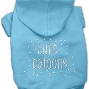 Mirage Cutie Patootie Rhinestone Dog Hoodies, Medium, Baby Blue