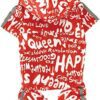 Pet Queen PQ All Over Pattern Raincoat, Red, Size 4