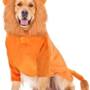 RANYPET Dog Lion Mane Costume, Dog Clothes for, Medium to Large Dogs, Funny Dog Costume for Dog Lion Cosplay, Dog Lion Hoodie for Halloween, Holiday and Party, 5XL