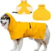 WUFANC Dog Raincoat with Transparent Hood - Lightweight Poncho for Dogs with Leash Hole and Belly Protection, Waterproof Hooded Cape for Pets Clothes for Large, Medium and Small Dogs